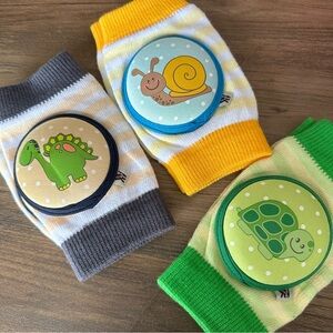 Baby Knee Pads for Infant Crawlers | Set of 3 Pairs | Boys
